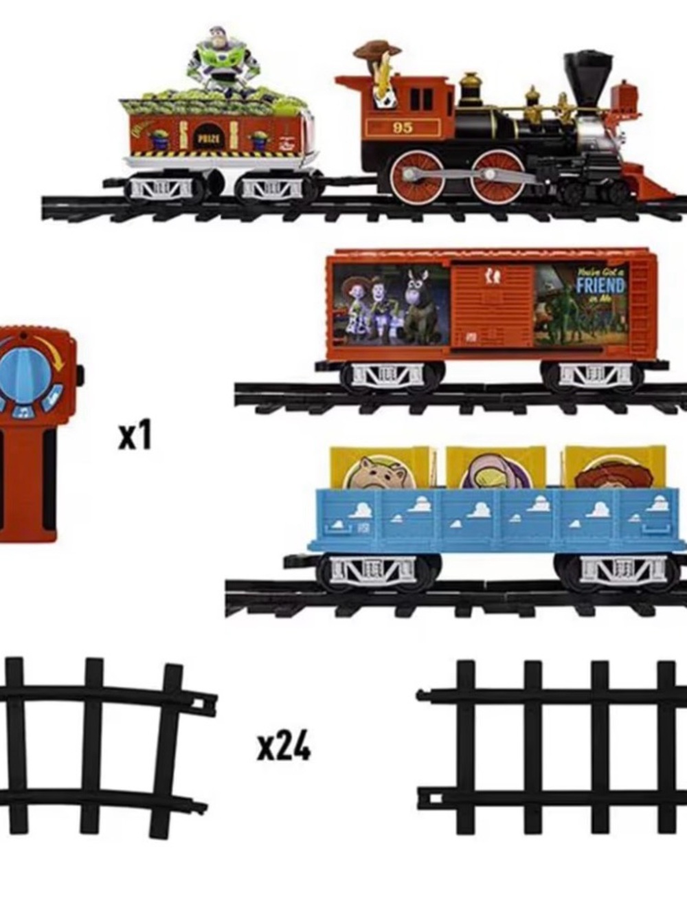 Toy Character Red & Blue Kids Train Set with Interactive Cars - Picture 2 of 2